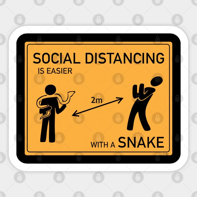 Socially Distant Snake Sticker by SnakeNotes